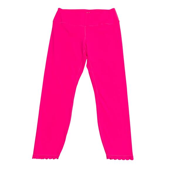 IVL Collective Leggings 12 Neon Pink Scallop Hem Collagen Activewear New NWT - Picture 1 of 8